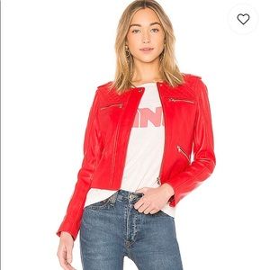 Generation Love Red Lambskin Moto Jacket